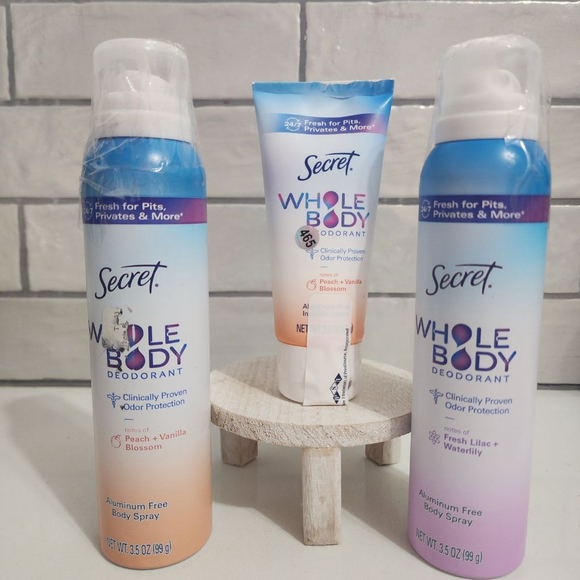 Secret Other - Women's Secret Whole Body Deodorant Spray & Cream One Size White Blue